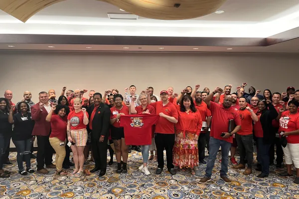 A large group of CWA District 6 members