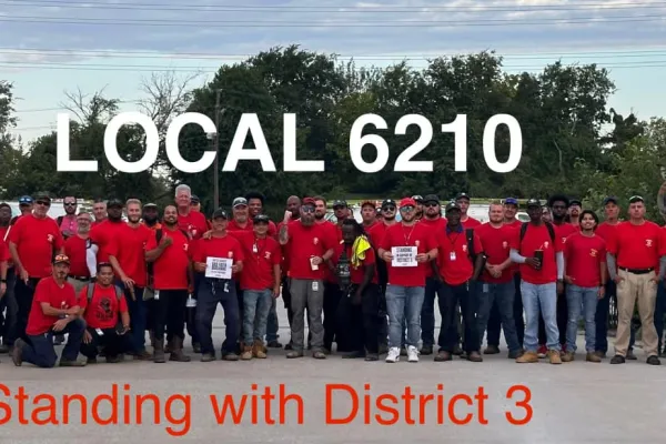 CWA Local 6210 members stand with District 3
