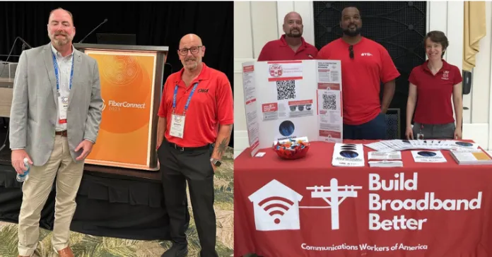 Members of CWA’s Broadband Brigade pose for photos at conferences