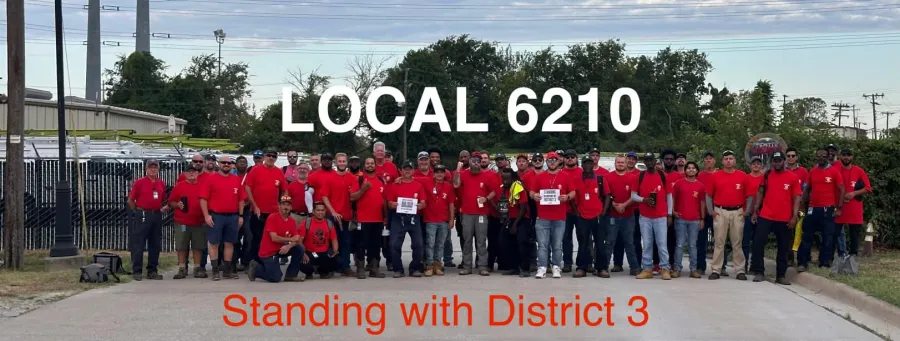 CWA Local 6210 members stand with District 3